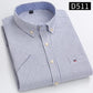 Branded Cotton Shirts for Men Short Sleeve Summer Plus Size Plaid Shirt Striped Male Shirt Business Casual White New Regular Fit ShedPoundsPortal