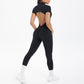 Sexy Backless Bodycon Scrunch Jumpsuit Raises Butt Women Dance Fitness Overalls Push Up  With Chest Cushion Yoga Sport Jump Suit ShedPoundsPortal