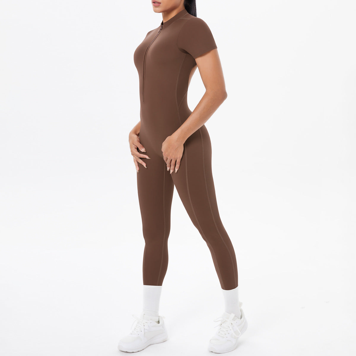 Sexy Backless Bodycon Scrunch Jumpsuit Raises Butt Women Dance Fitness Overalls Push Up  With Chest Cushion Yoga Sport Jump Suit ShedPoundsPortal