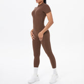 Sexy Backless Bodycon Scrunch Jumpsuit Raises Butt Women Dance Fitness Overalls Push Up  With Chest Cushion Yoga Sport Jump Suit ShedPoundsPortal