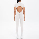 Sexy Backless Bodycon Scrunch Jumpsuit Raises Butt Women Dance Fitness Overalls Push Up  With Chest Cushion Yoga Sport Jump Suit ShedPoundsPortal