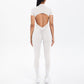 Sexy Backless Bodycon Scrunch Jumpsuit Raises Butt Women Dance Fitness Overalls Push Up  With Chest Cushion Yoga Sport Jump Suit ShedPoundsPortal