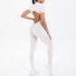 Sexy Backless Bodycon Scrunch Jumpsuit Raises Butt Women Dance Fitness Overalls Push Up  With Chest Cushion Yoga Sport Jump Suit ShedPoundsPortal