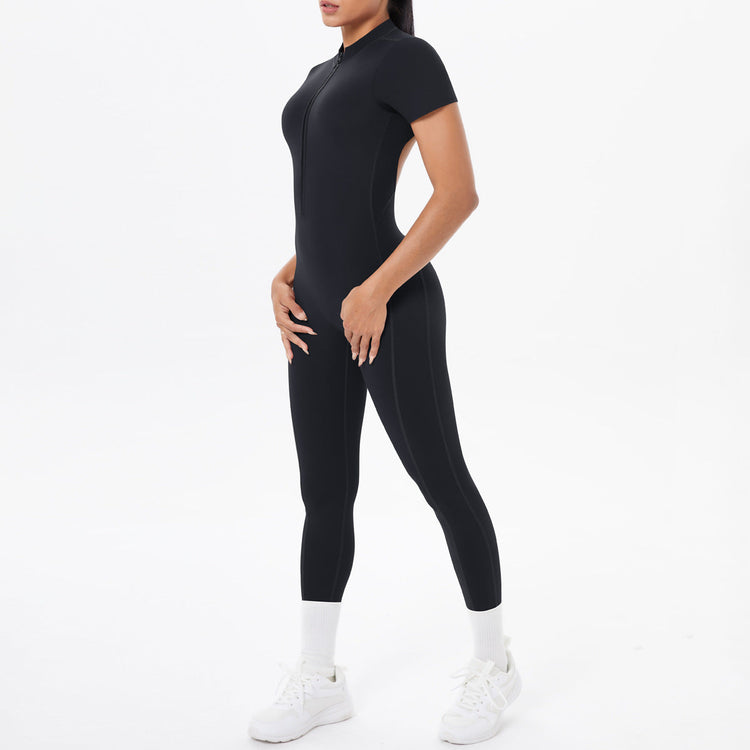 Sexy Backless Bodycon Scrunch Jumpsuit Raises Butt Women Dance Fitness Overalls Push Up  With Chest Cushion Yoga Sport Jump Suit ShedPoundsPortal