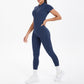 Sexy Backless Bodycon Scrunch Jumpsuit Raises Butt Women Dance Fitness Overalls Push Up  With Chest Cushion Yoga Sport Jump Suit ShedPoundsPortal