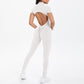 Sexy Backless Bodycon Scrunch Jumpsuit Raises Butt Women Dance Fitness Overalls Push Up  With Chest Cushion Yoga Sport Jump Suit ShedPoundsPortal