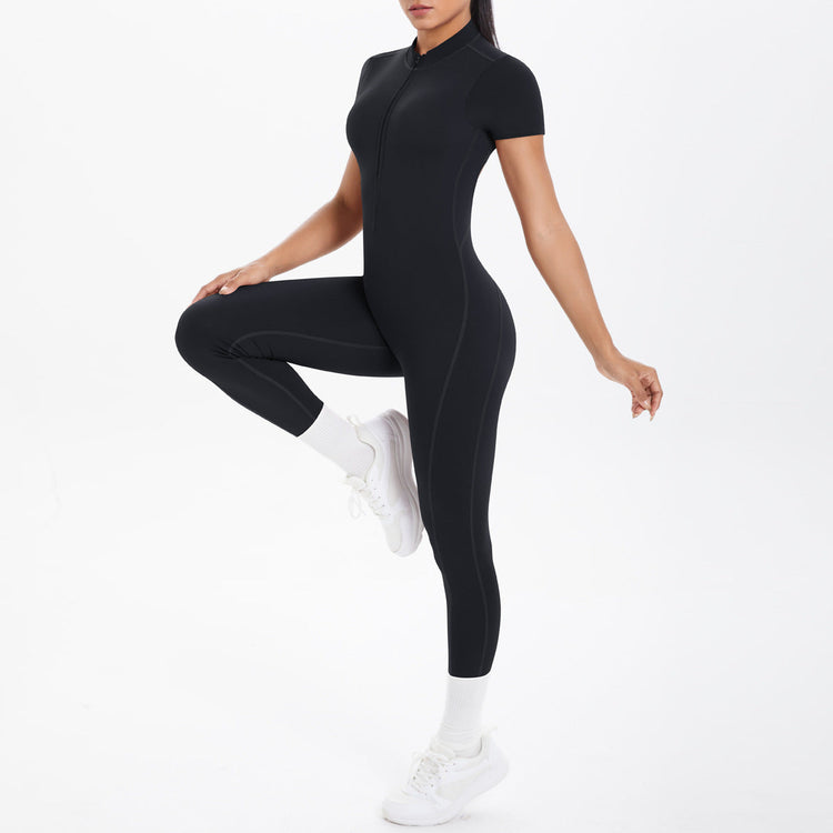 Sexy Backless Bodycon Scrunch Jumpsuit Raises Butt Women Dance Fitness Overalls Push Up  With Chest Cushion Yoga Sport Jump Suit ShedPoundsPortal