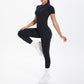Sexy Backless Bodycon Scrunch Jumpsuit Raises Butt Women Dance Fitness Overalls Push Up  With Chest Cushion Yoga Sport Jump Suit ShedPoundsPortal