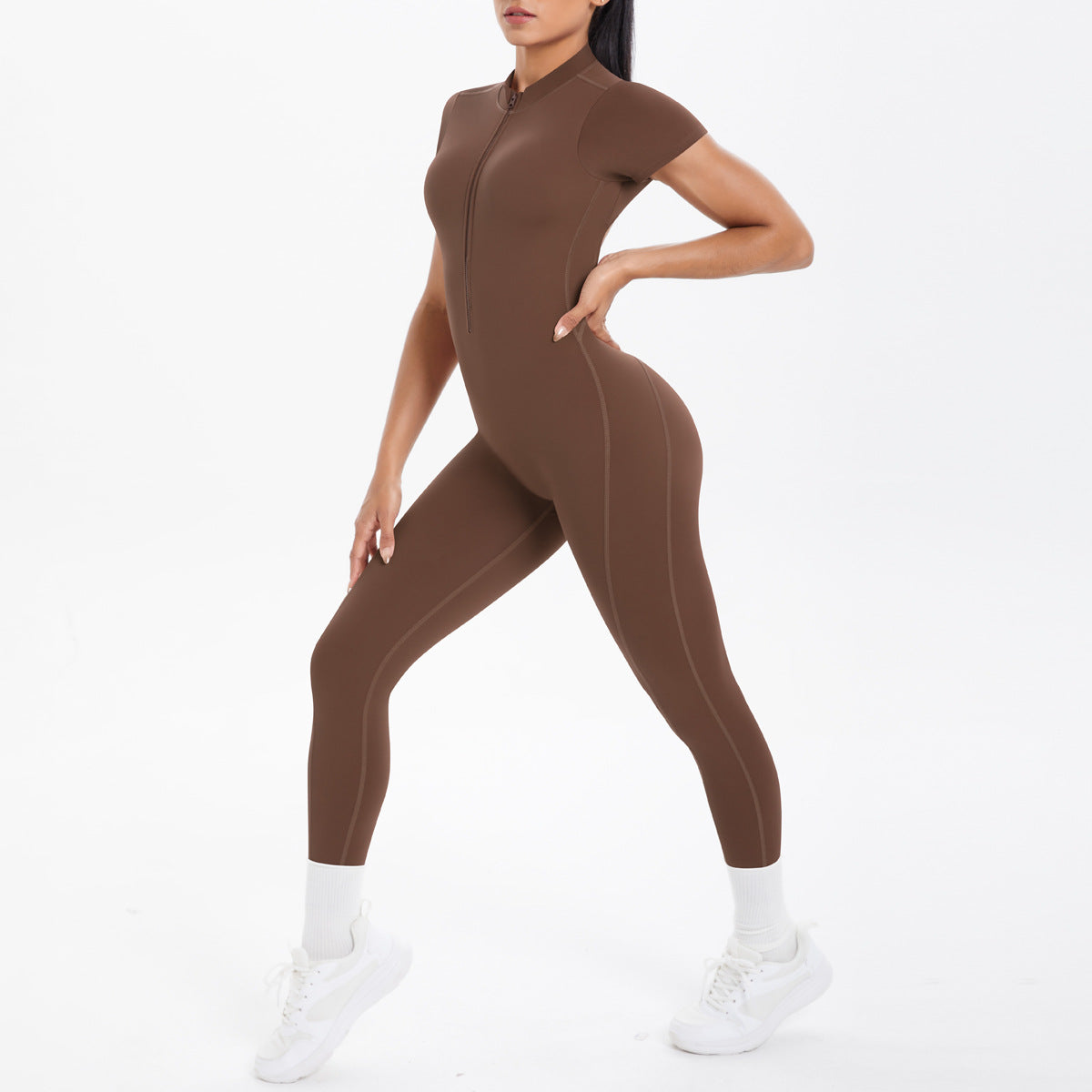 Sexy Backless Bodycon Scrunch Jumpsuit Raises Butt Women Dance Fitness Overalls Push Up  With Chest Cushion Yoga Sport Jump Suit ShedPoundsPortal