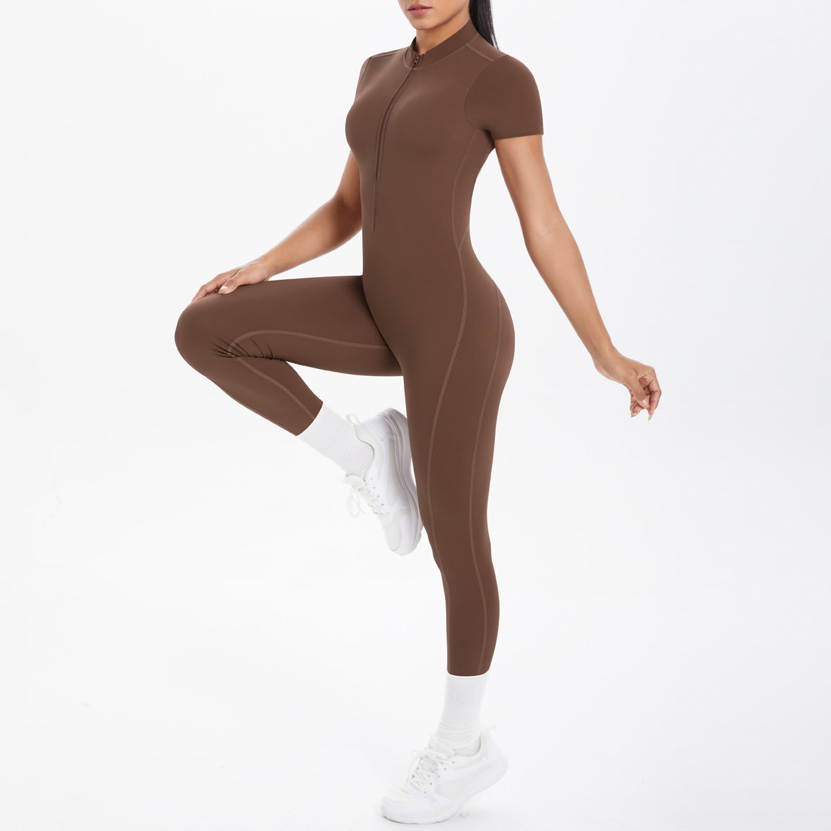 Sexy Backless Bodycon Scrunch Jumpsuit Raises Butt Women Dance Fitness Overalls Push Up  With Chest Cushion Yoga Sport Jump Suit ShedPoundsPortal