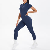 Sexy Backless Bodycon Scrunch Jumpsuit Raises Butt Women Dance Fitness Overalls Push Up  With Chest Cushion Yoga Sport Jump Suit ShedPoundsPortal