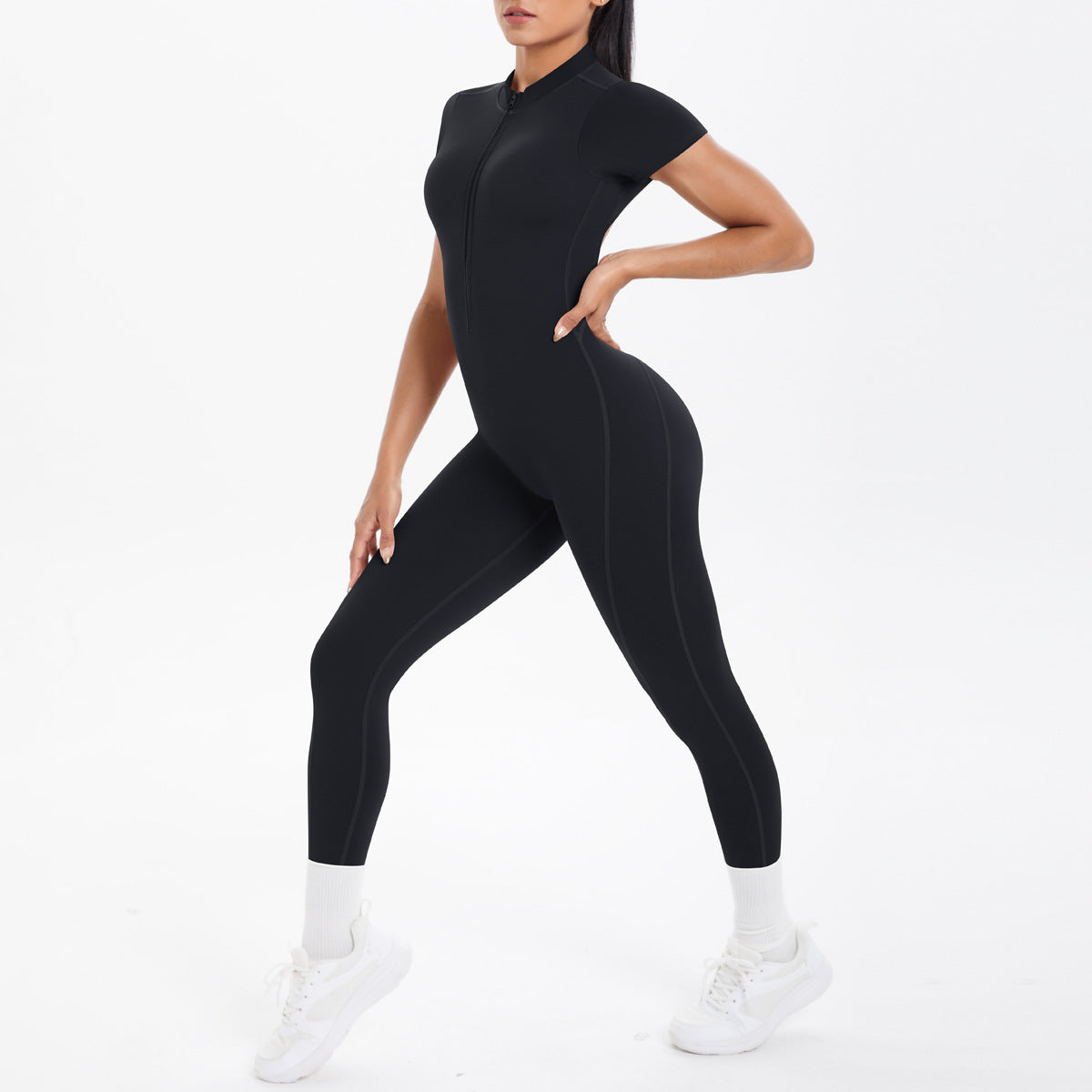 Sexy Backless Bodycon Scrunch Jumpsuit Raises Butt Women Dance Fitness Overalls Push Up  With Chest Cushion Yoga Sport Jump Suit ShedPoundsPortal