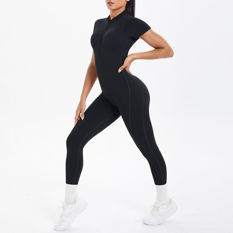 Sexy Backless Bodycon Scrunch Jumpsuit Raises Butt Women Dance Fitness Overalls Push Up  With Chest Cushion Yoga Sport Jump Suit ShedPoundsPortal