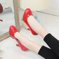 High Heels Shoes Women White Wedding Shoes Thick High Heels Fashion Party Pumps Footwear Black Red Big Size 34-42
