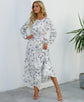 Women Eid Muslim Dresses Tight Waist O Neck Ruffles Spliced Casual Vestidos Flowers Dress Dubai Kaftan Islam Morocco Arab ShedPoundsPortal