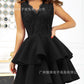 Women Spring Summer Dress Skirt V Neck Sleeveless Flounced Edge Lace Sexy Casual Sheath Fashion Comfortable Regular Standard Fit