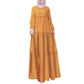 Womens dresses Bohemian Polka Dot Print Muslim Dress Long Sleeves Prayer Clothes summer dresses 2025