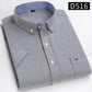 Cotton Fabric Breathable Men Oxford Short Sleeve Summer Plaid Striped Male Shirt Business Regular Fit Oversized Clothes ShedPoundsPortal