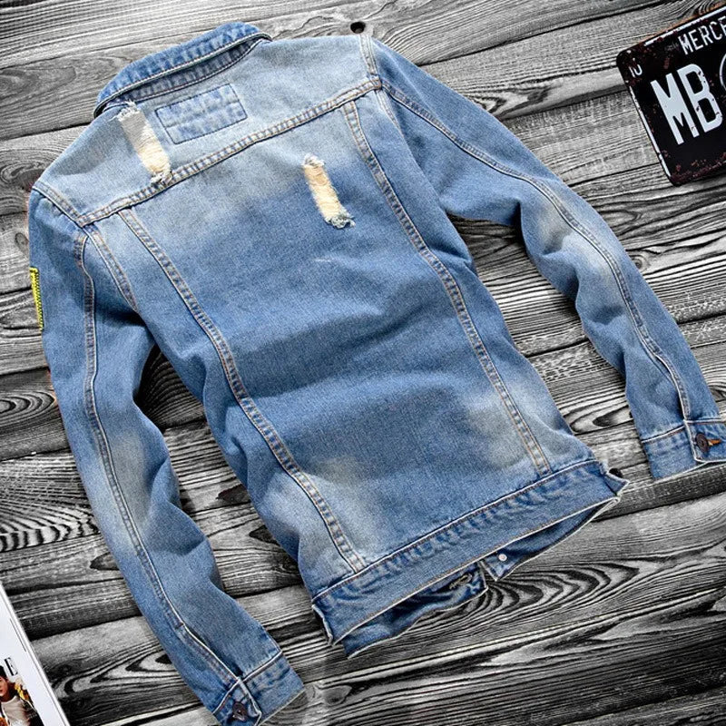 2025 Luxury Mens Denim Jackets Fashion Hole Jeans Jacket Mens Cotton Outwear Jackets Coat Long Sleeve Male Clothing Size 3XL 50 ShedPoundsPortal