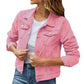 2025 Trend Womens Short Denim Jacket Classic Long Sleeve Boyfriend Jean Jacket Slim Fit Button Down Lapel Denim Coat Outwear ShedPoundsPortal