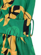 Elegant lapel print single breasted Waist tie long sleeved dress for spring and autumn women&