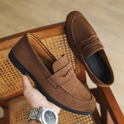 High Quality Men Loafers Comfortable Lightweight Casual Shoes Leather Dress Shoes Slip on Flat Fashion Business Shoes Moccasins