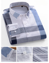 Casual Long-sleeve Shirts for Men Slim Fit Plain Shirt 100%cotton Plaid Striped Tops Soft Designer Fashion Korean Trends Clothes ShedPoundsPortal