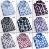 New Cotton Plaid Shirts For Man Long Sleeve Single Pocket Regular Fit Soft Easy Care Classic Dress Casual Shirts Man Clothing ShedPoundsPortal