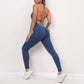 Women Sporty Jumpsuits Fitness Yoga Overalls with Padding Workout Clothes for Women Gym Set Women Bodysuit Sportswear Playsuit ShedPoundsPortal