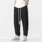 Mens Cotton Linen Pants Mens Summer Breathable Solid Color Harem Pants Male Streetwear White Trousers Men Ankle-Length Pants ShedPoundsPortal