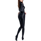 Sexy Women Zipper Full Body Jumpsuit Oil Glossy Sheer Solid Color Tights Bodysuits Long Sleeve Catsuits Smooth Swimsuits Rompers ShedPoundsPortal