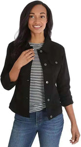 2025 Autumn Women Denim Coat Washed Long Sleeve Slim Fit Short Jacket Pockets Turn Down Collar Street Casual Female Outerwear ShedPoundsPortal
