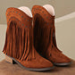 Wide Calf Womens Boots Lacy European And Foreign Trade Large Size Retro Suede Short Boots New Pointed Thick Heel Mud Women