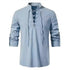 Shirt Cotton Linen Flax Tops Lace Up Long Sleeves Blouse Mens V Neck Medieval Costume Embroidery Tunic Casual Shirt ShedPoundsPortal