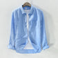 Mens Cotton Linen Shirt Breathable Casual Solid Colors Loose Turn-down Collar Long Sleeve Button Down Blouse Tops Shirts For Man ShedPoundsPortal