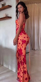 Sexy backless lace-up and printed halter dresses for women in summer 2025