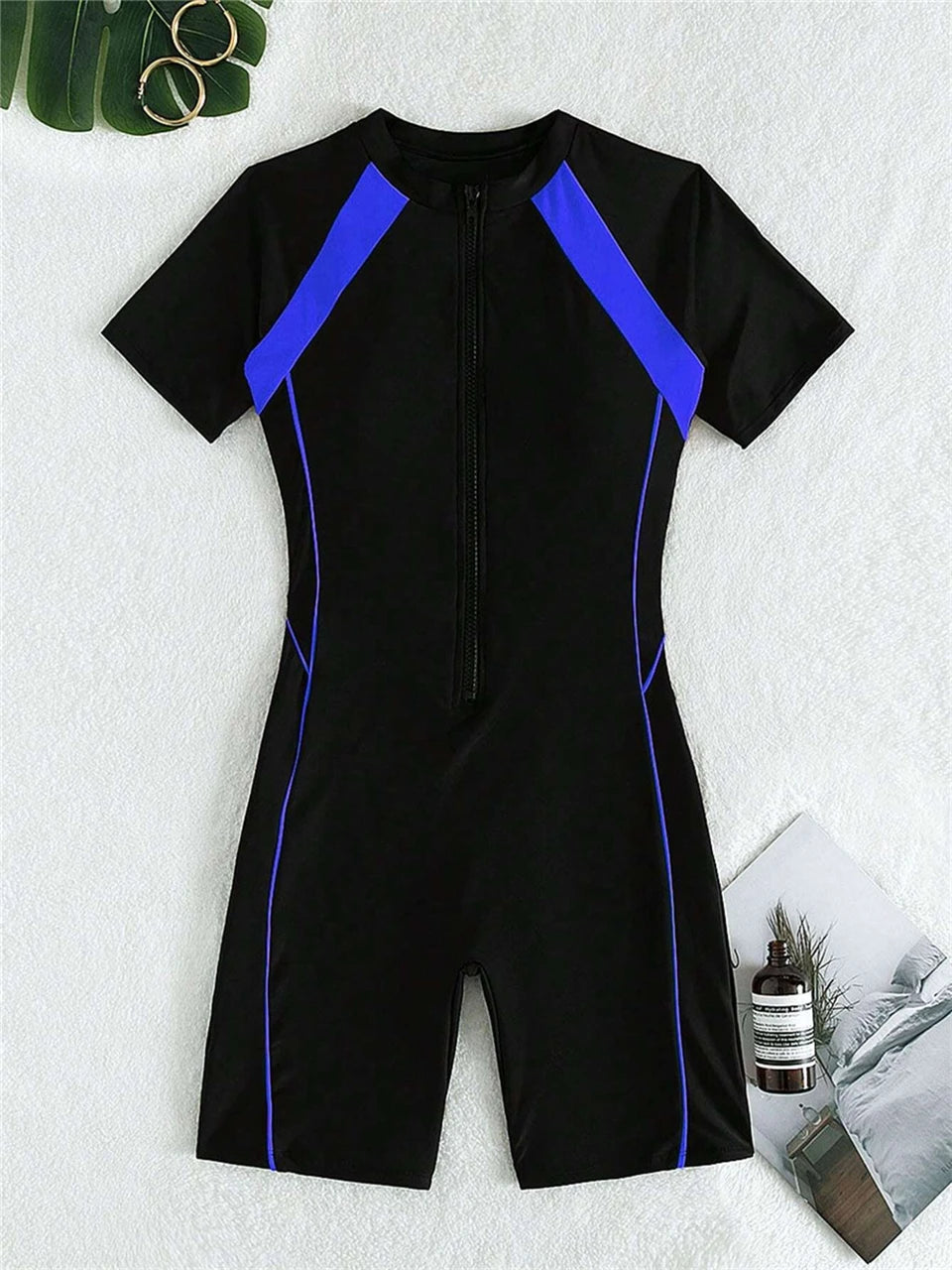 Short Sleeve Surfing Swimsuit 2024 Slim Bodysuit zipper Swimwear Women One Pieces Rash Guard Diving Clothe Bathing Swimming Suit ShedPoundsPortal