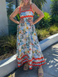 Women s Long Cami Dress Floral Leopard Print Sleeveless Square Neck Backless A-Line Ric Rac Dress