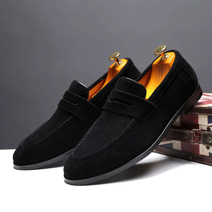 Fashion Man Casual Shoes Suede Genuine Leather Slip-on Light Comfortable Driving Loafers Moccasins For Men Party Wedding Flat
