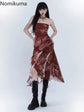 Sexy Dresses for Women 2025 Vestidos De Mujer Tunic Print Sleeveless Backless Robe Femme Fashion Summer Irregular Chiffon Dress ShedPoundsPortal