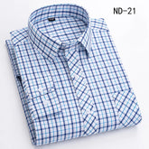 New Cotton Plaid Shirts For Man Long Sleeve Single Pocket Regular Fit Soft Easy Care Classic Dress Casual Shirts Man Clothing ShedPoundsPortal