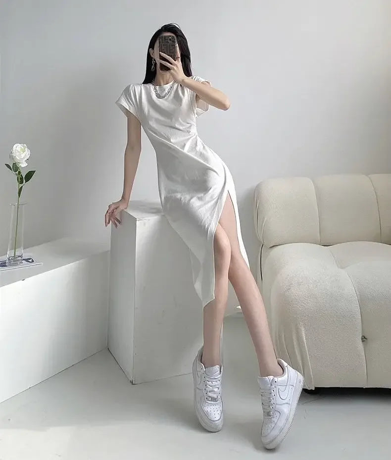 White Dresses for Women 2024 Woman Dress Clothes Midi X New in Chic and Elegant Pretty Cheap Casual Y2k Outfits Harajuku Cotton ShedPoundsPortal