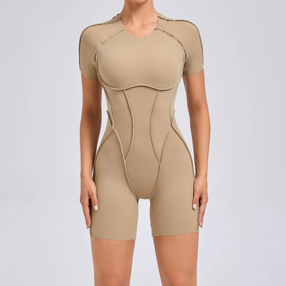 Short Jumpsuit Gym Clothes For Women Sportswear Fitness Overalls Backless Scrunch Booty Yoga Suit Sports Set Outfit ShedPoundsPortal