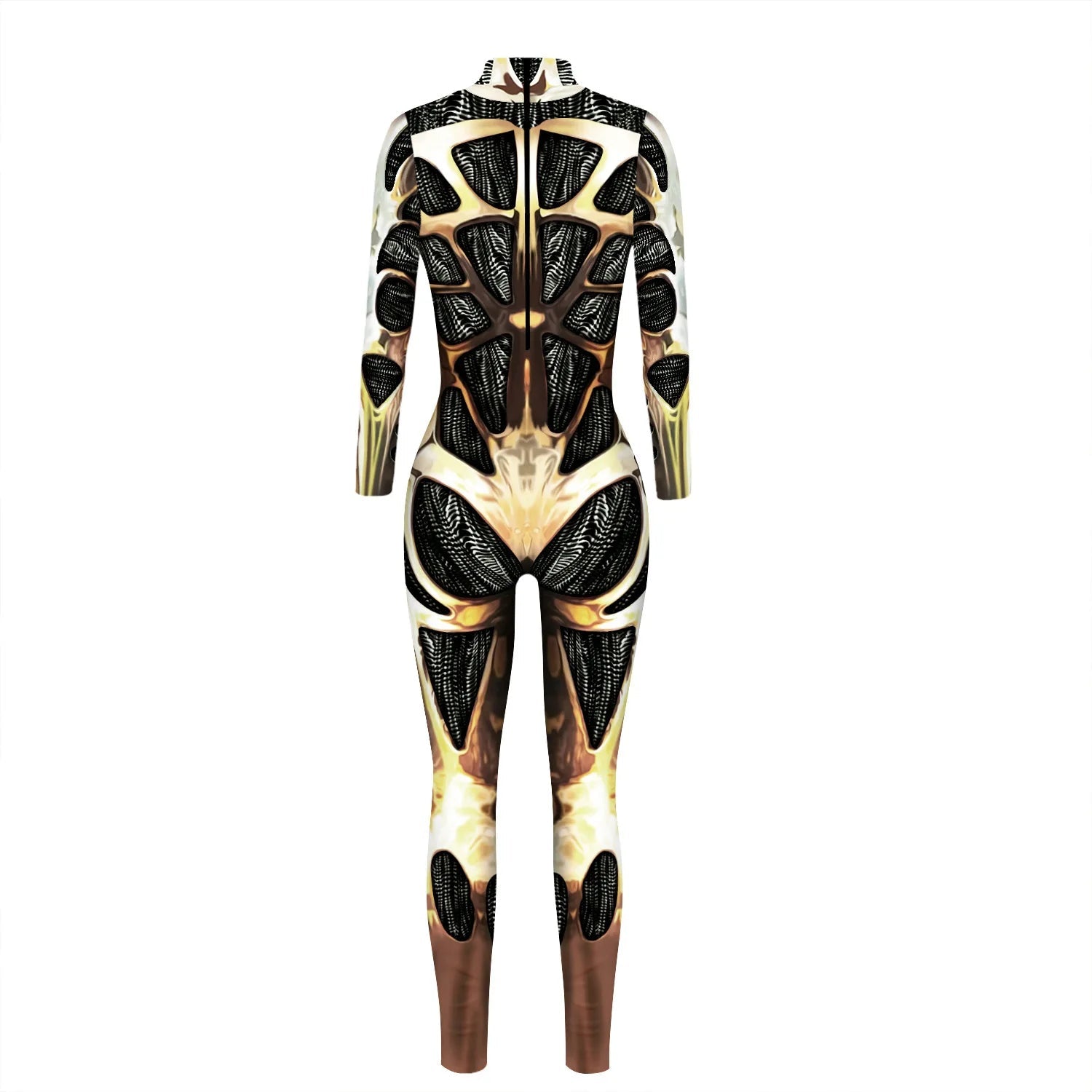 Robot Punk Jumpsuit Catsuit Sexy Female Women Cosplay Costume Skeleton Cyberpunk Steampunk Zentai Suit Halloween Bodysuit ShedPoundsPortal