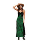 Women s Boho Floral Print Maxi Dress Sleeveless V-Neck Open Back Side Slit Beach Dress Summer Vacation Dress