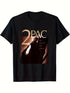 1 pcs 100% Cotton Tupac Me Against The World Pattern Letter Print T Shirt, Seasonal Casual New Wave Men s T Shirt ShedPoundsPortal