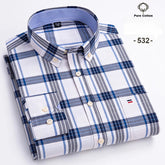 Fashion over size 7XL long-sleeve shirts for men 100%cotton Oxford slim fit plain shirt soft casual elegants designer clothes ShedPoundsPortal