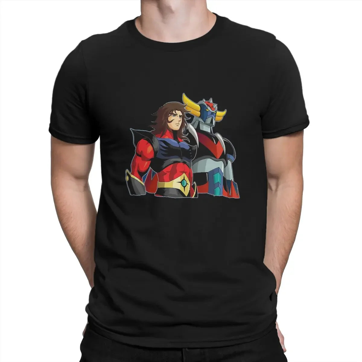 Mens New  Clothing Summer  Cotton  Actarus Classic UFO Robot Goldrake Grendizer Anime Men T Shirt Gothic Crewneck ShedPoundsPortal