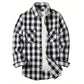 Mens Shirts Single Breaste Classic Plaid Smart Casual Flannel Shirt Long Sleeved Chest Two Pockets Design Spring Autumn Men Tops ShedPoundsPortal