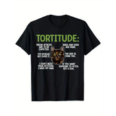 Tortitude Tortie Cat Lover T-Shirt - 100% Cotton, Funny & Creative Design with Humorous Cat Illustration, Black Crewneck Tee ShedPoundsPortal